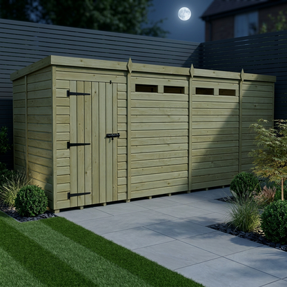 15 x 5 Security Pent Shed - view 2