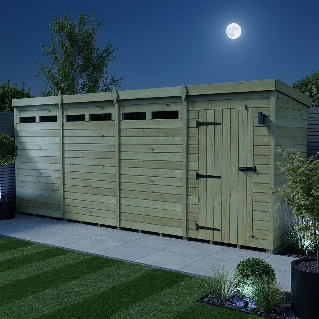 16 x 4 Security Pent Shed - view 2