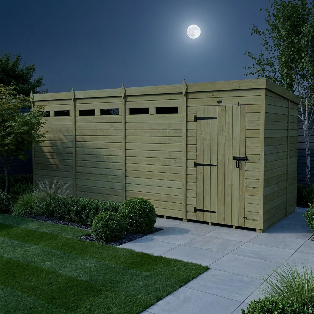 18 x 6  Security Pent Shed - Security Pent Shed