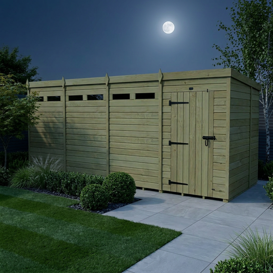 18 x 6  Security Pent Shed - Security Pent Shed