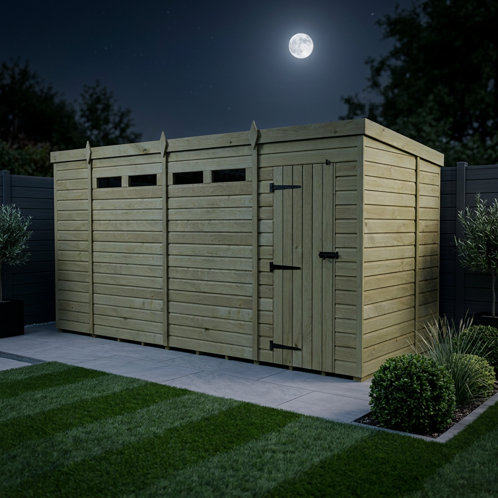 14 x 5 Security Pent Shed - view 2