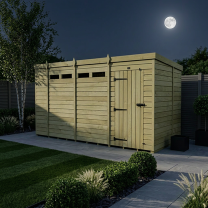 15 x 6  Security Pent Shed - Security Pent Shed