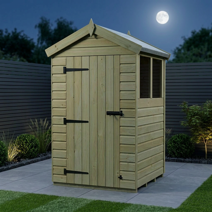 4 x 4 Apex Shed (Single Door, With Windows) - view 2