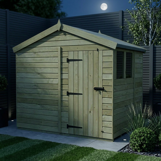 8 x 7 Apex Shed (Single Door, With Windows) - view 2