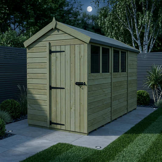 5 x 11 Apex Shed (Single Door, With Windows) - view 2