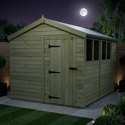 8 x 11 Apex Shed (Single Door, With Windows) - view 2