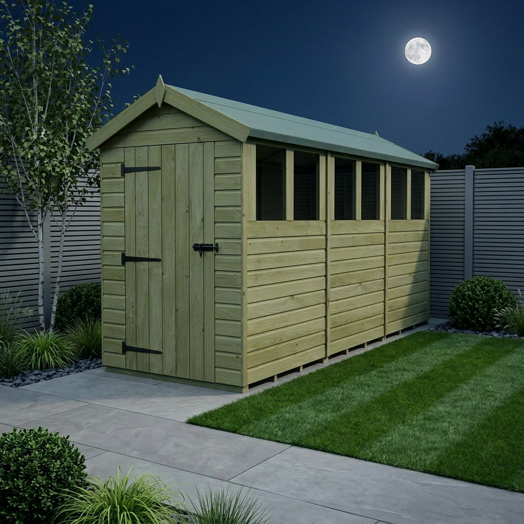 4 x 12 Apex Shed (Single Door, With Windows) - Apex Shed