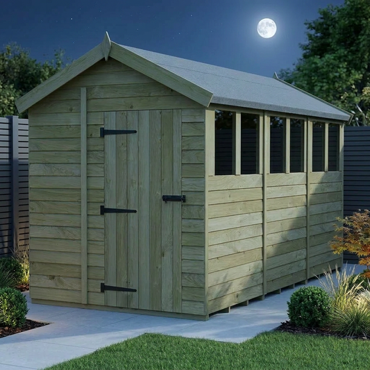 6 x 12 Apex Shed (Single Door, With Windows) - view 2