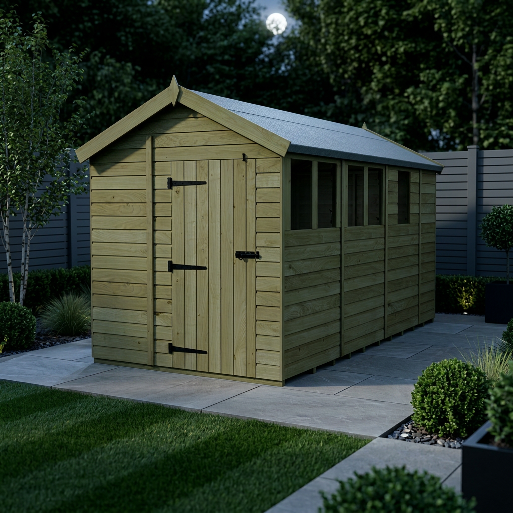 6 x 13 Apex Shed (Single Door, With Windows) - view 2