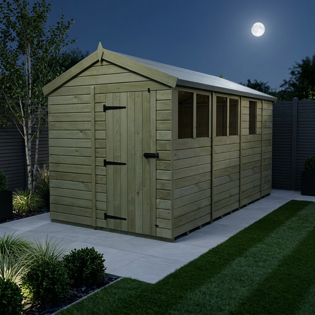 8 x 13 Apex Shed (Single Door, With Windows) - view 2