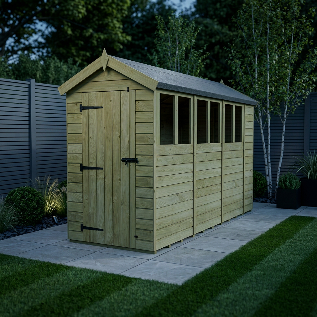 4 x 14 Apex Shed (Single Door, With Windows) - Apex Shed