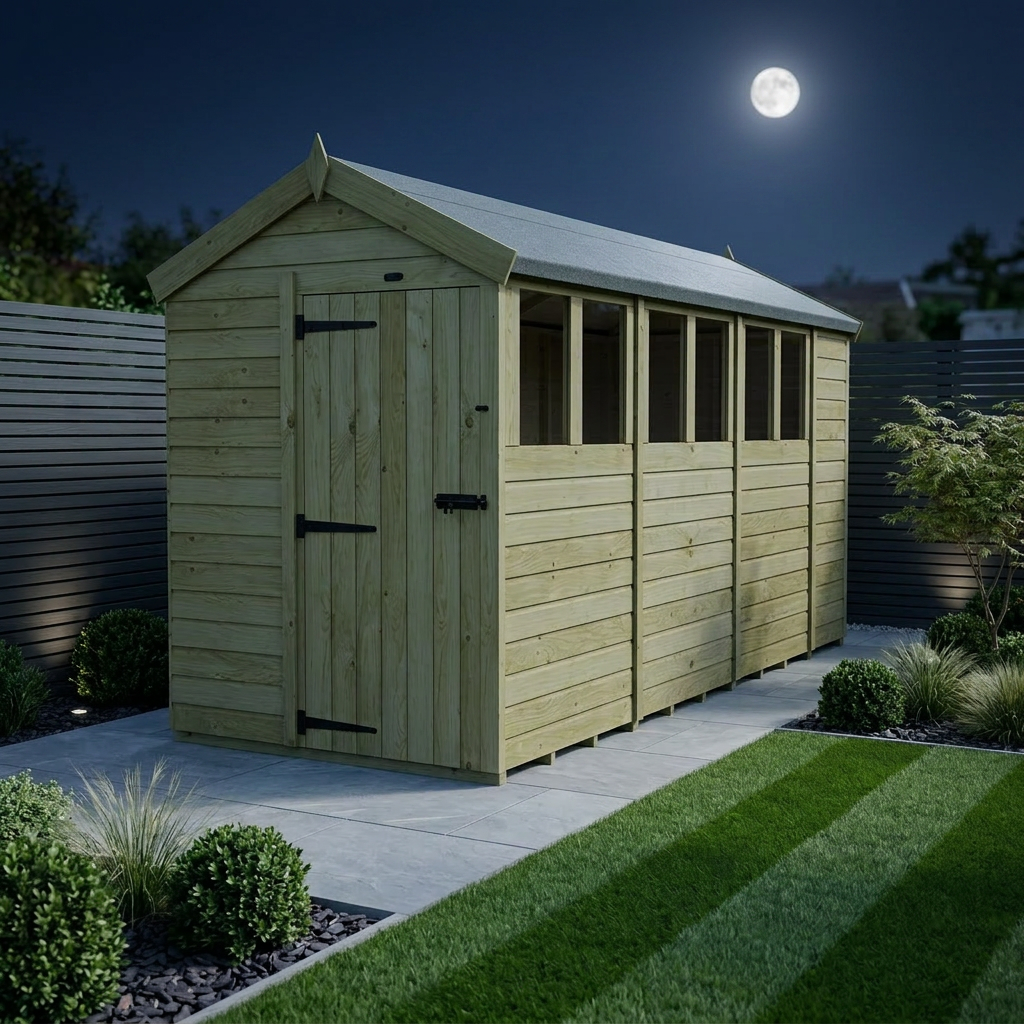 5 x 14 Apex Shed (Single Door, With Windows) - view 2