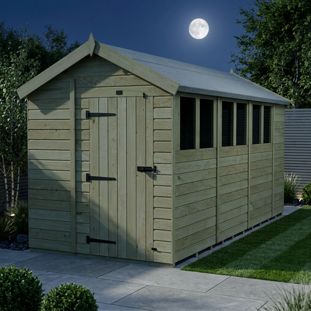 6 x 14 Apex Shed (Single Door, With Windows) - view 2