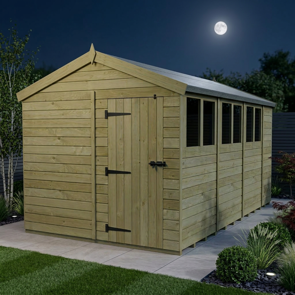 8 x 15 Apex Shed (Single Door, With Windows) - view 2