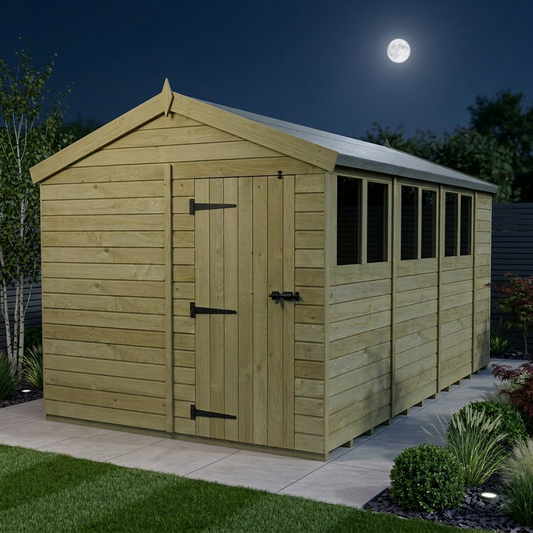 8 x 15 Apex Shed (Single Door, With Windows) - view 2