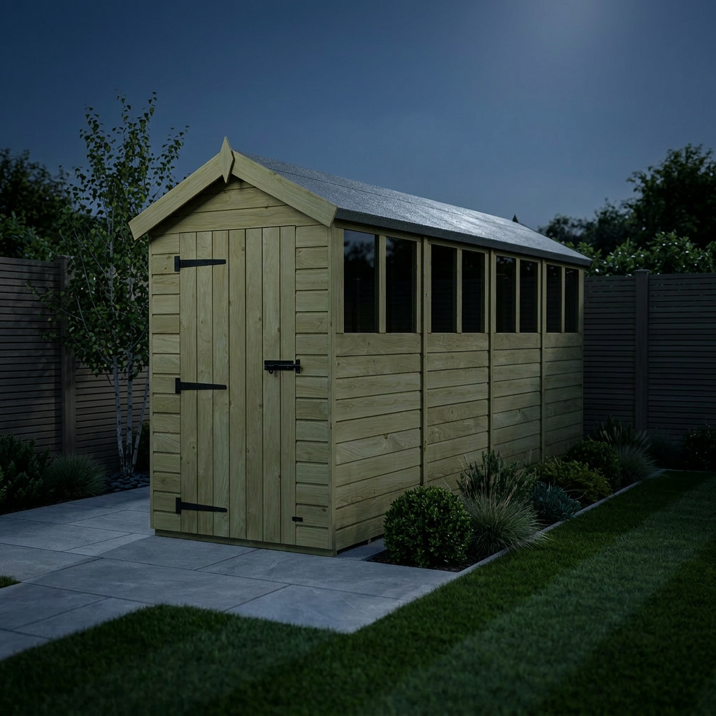4 x 16 Apex Shed (Single Door, With Windows) - view 2