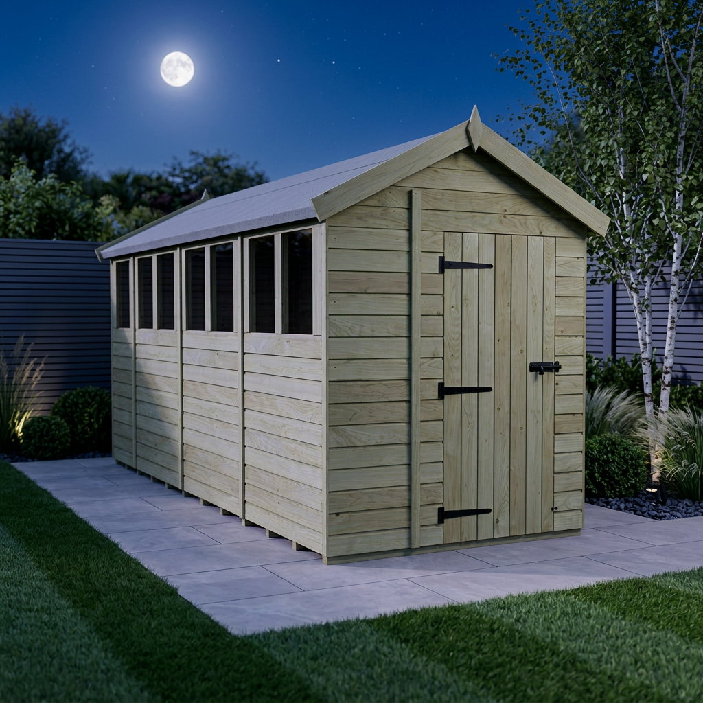 6 x 16 Apex Shed (Single Door, With Windows) - view 2