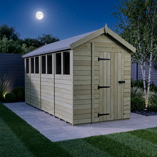 6 x 16 Apex Shed (Single Door, With Windows) - view 2