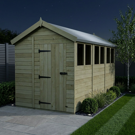 7 x 16 Apex Shed (Single Door, With Windows) - Apex Shed