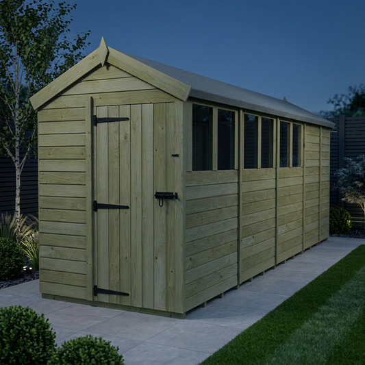 5 x 17 Apex Shed (Single Door, With Windows) - view 2