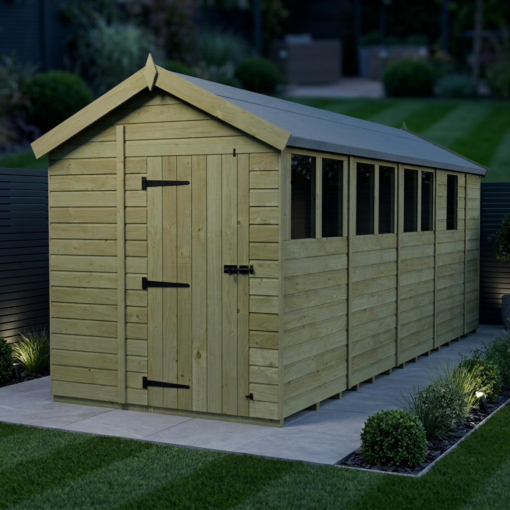 6 x 17 Apex Shed (Single Door, With Windows) - view 2