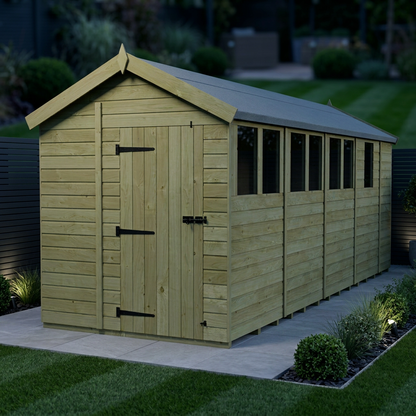 6 x 17 Apex Shed (Single Door, With Windows) - view 2