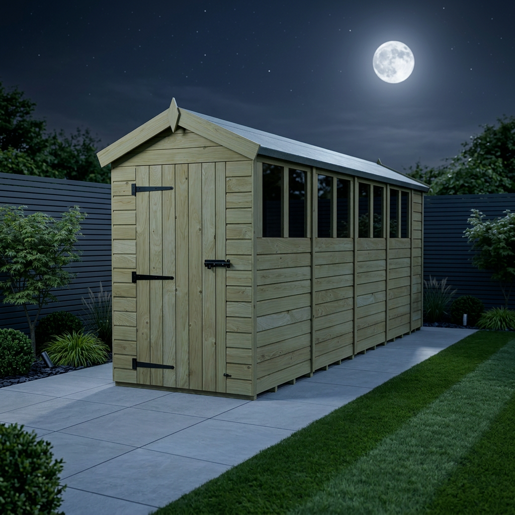 4 x 18 Apex Shed (Single Door, With Windows) - Apex Shed