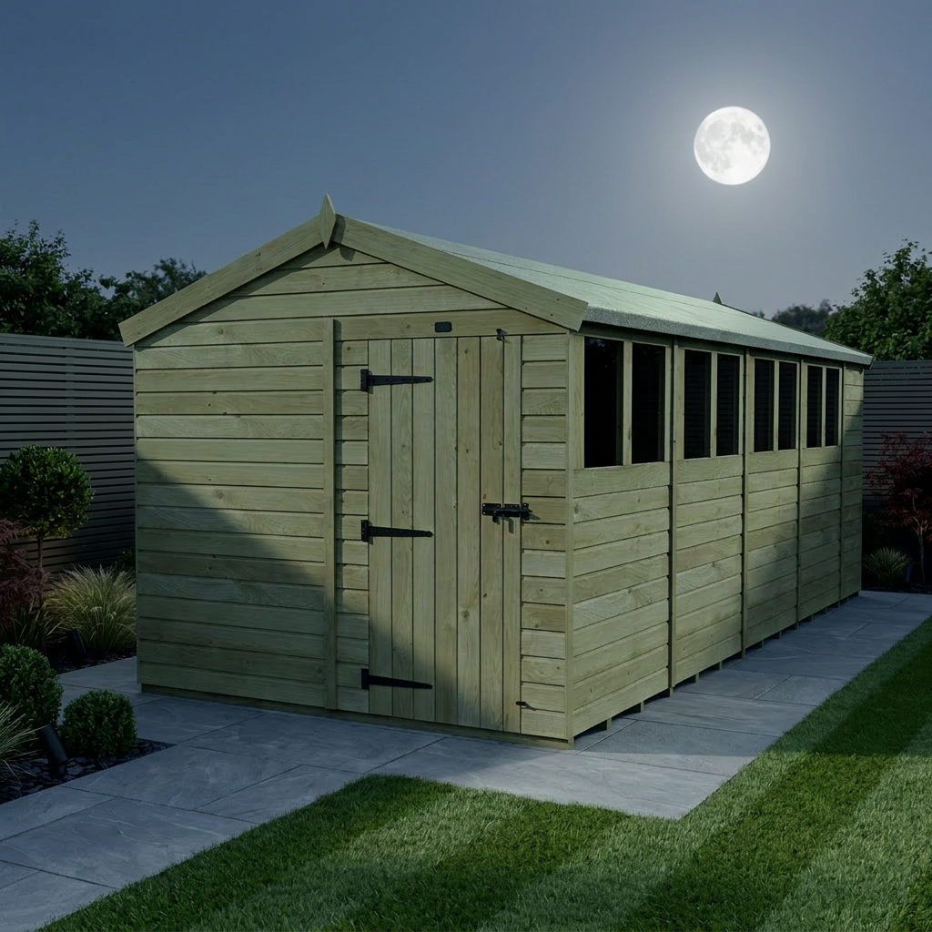8 x 18 Apex Shed (Single Door, With Windows) - view 2