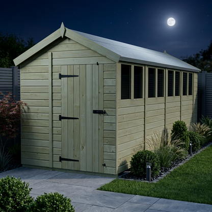 6 x 19 Apex Shed (Single Door, With Windows) - view 2