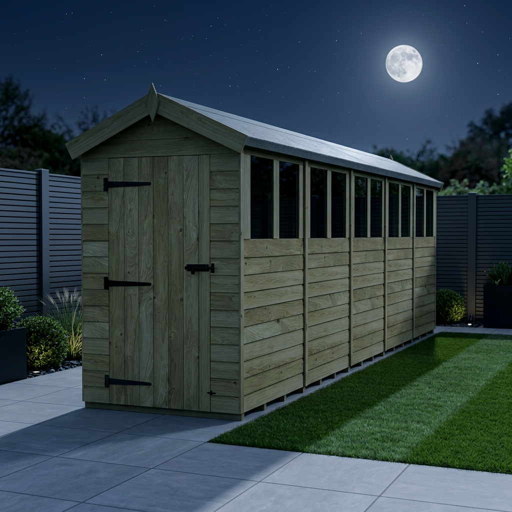 4 x 20 Apex Shed (Single Door, With Windows) - view 2