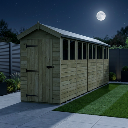 4 x 20 Apex Shed (Single Door, With Windows) - view 2