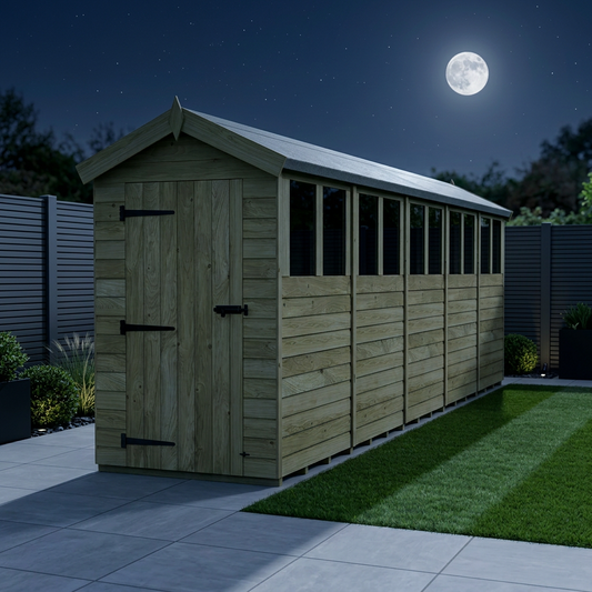 4 x 20 Apex Shed (Single Door, With Windows) - view 2