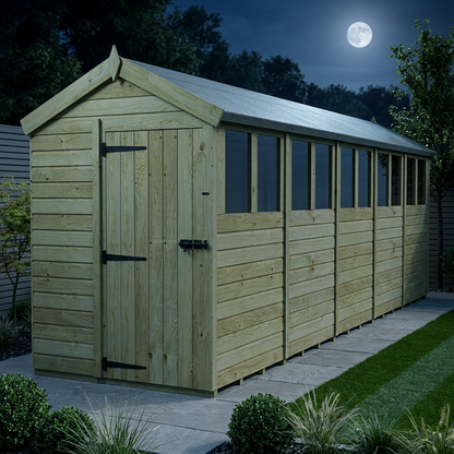 5 x 20 Apex Shed (Single Door, With Windows) - view 2