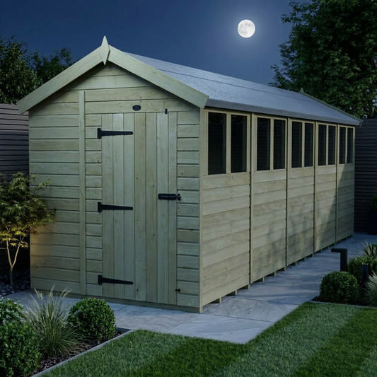 6 x 20 Apex Shed (Single Door, With Windows) - view 2
