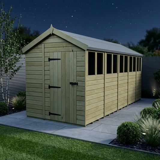 7 x 20 Apex Shed (Single Door, With Windows) - Apex Shed
