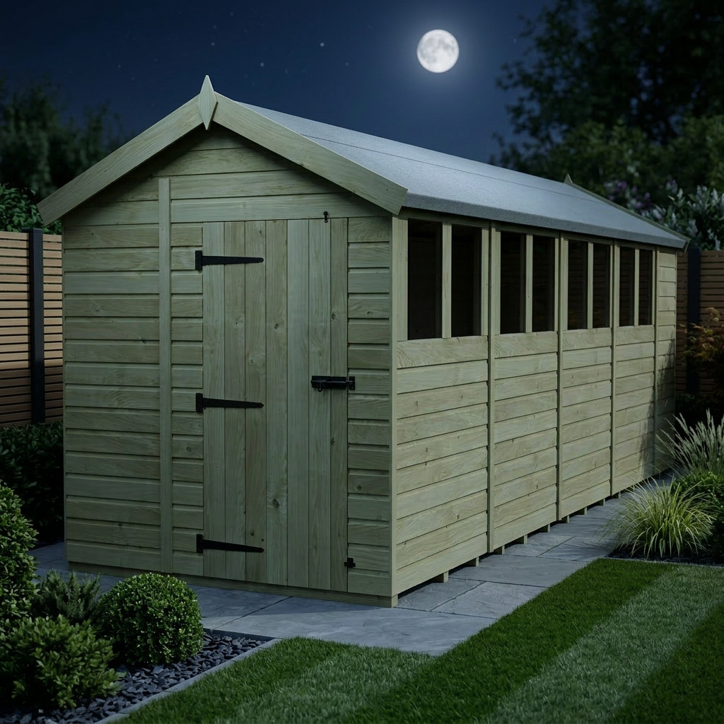 6 x 18 Apex Shed (Single Door, With Windows) - view 2