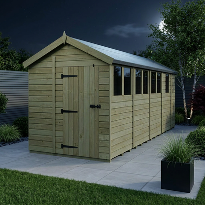7 x 17 Apex Shed (Single Door, With Windows) - Apex Shed