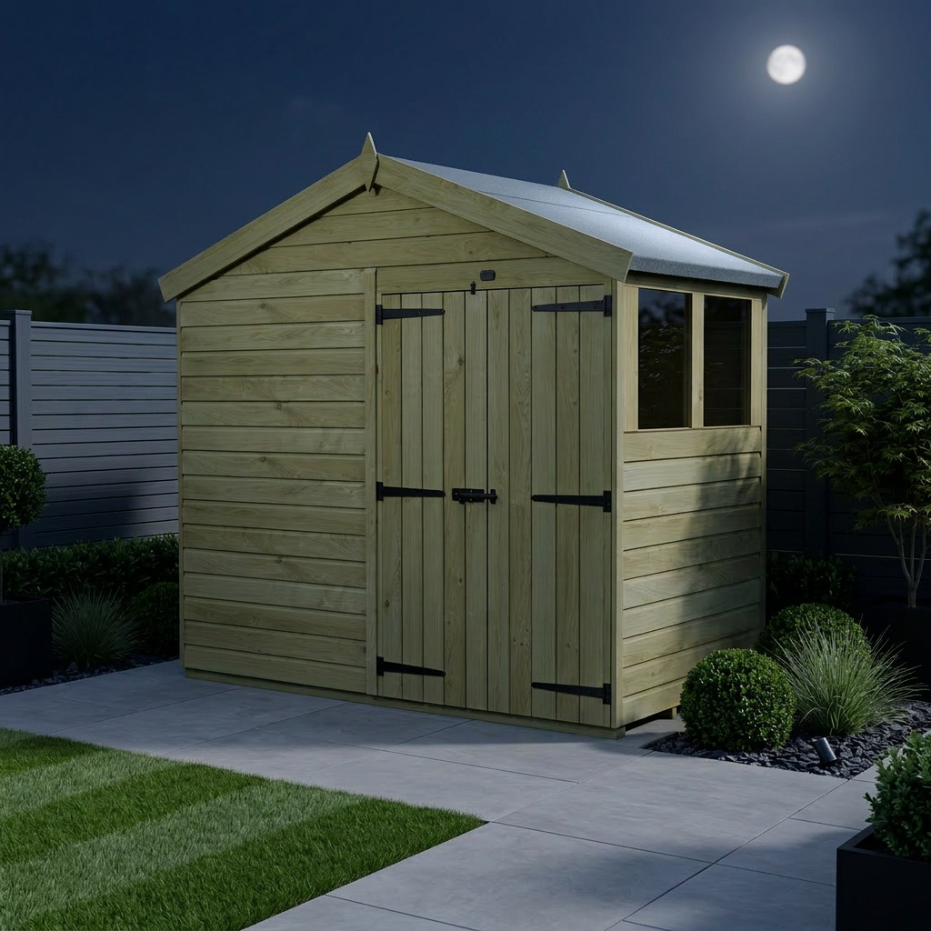 8 x 4 Apex Shed (Double Door, With Windows) - view 2