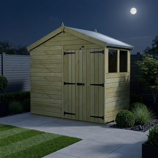 8 x 4 Apex Shed (Double Door, With Windows) - view 2
