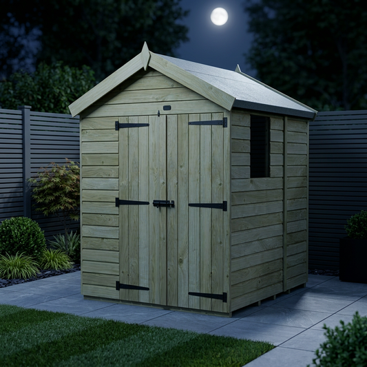 6 x 5 Apex Shed (Double Door, With Windows) - view 2