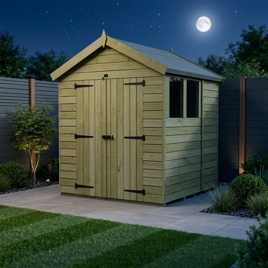 7 x 7 Apex Shed (Double Door, With Windows) - Apex Shed