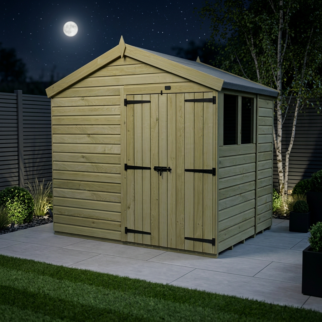 6 x 8 Apex Shed (Double Door, With Windows) - view 2