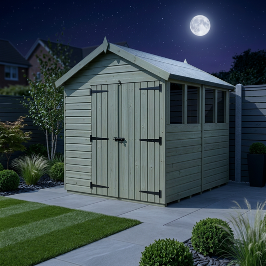 7 x 8 Apex Shed (Double Door, With Windows) - Apex Shed