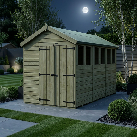 7 x 12 Apex Shed (Double Door, With Windows) - view 2