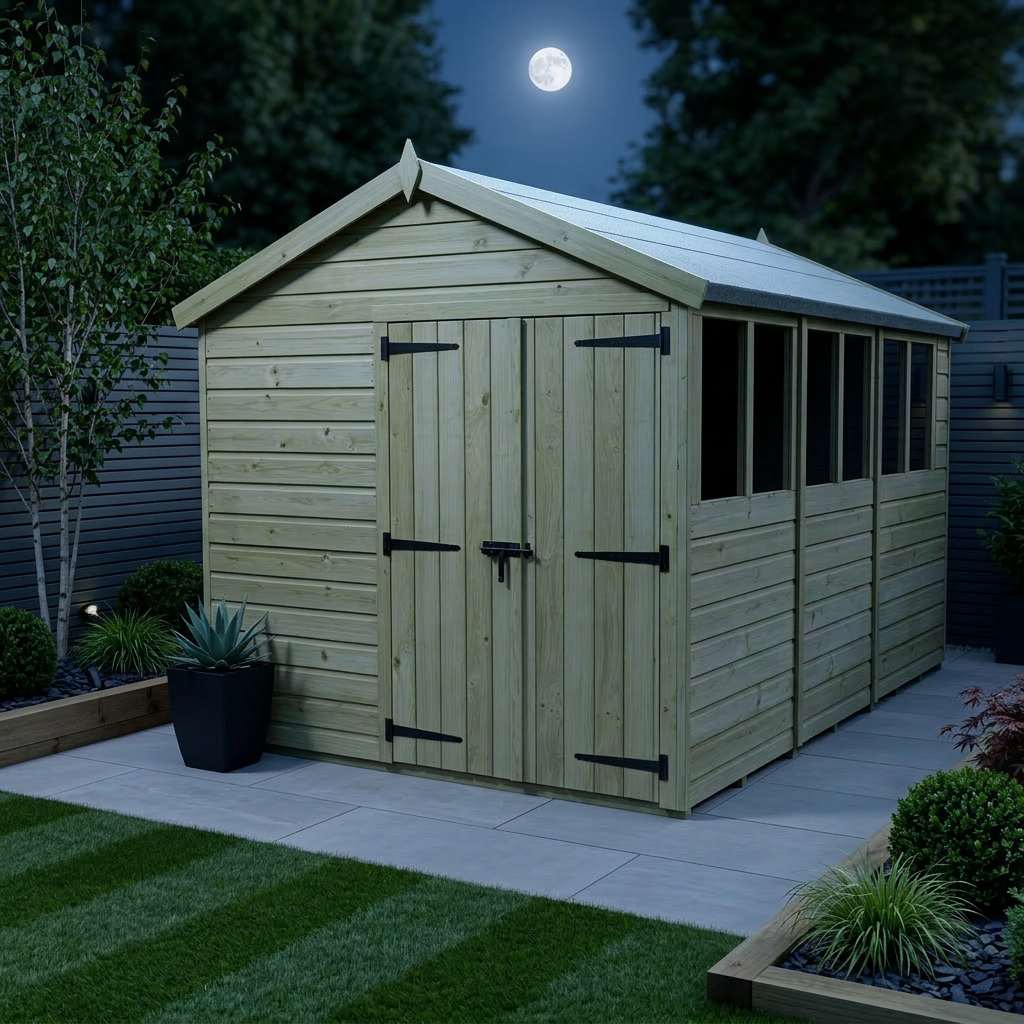 8 x 14 Apex Shed (Double Door, With Windows) - view 2