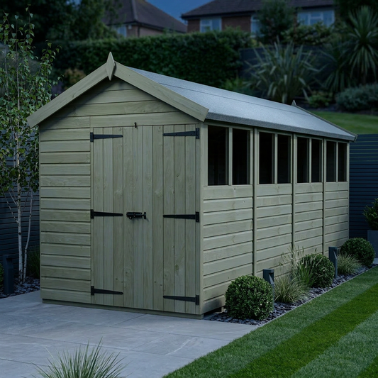 7 x 16 Apex Shed (Double Door, With Windows) - view 2