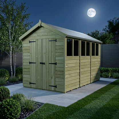 6 x 15 Apex Shed (Double Door, With Windows) - view 2