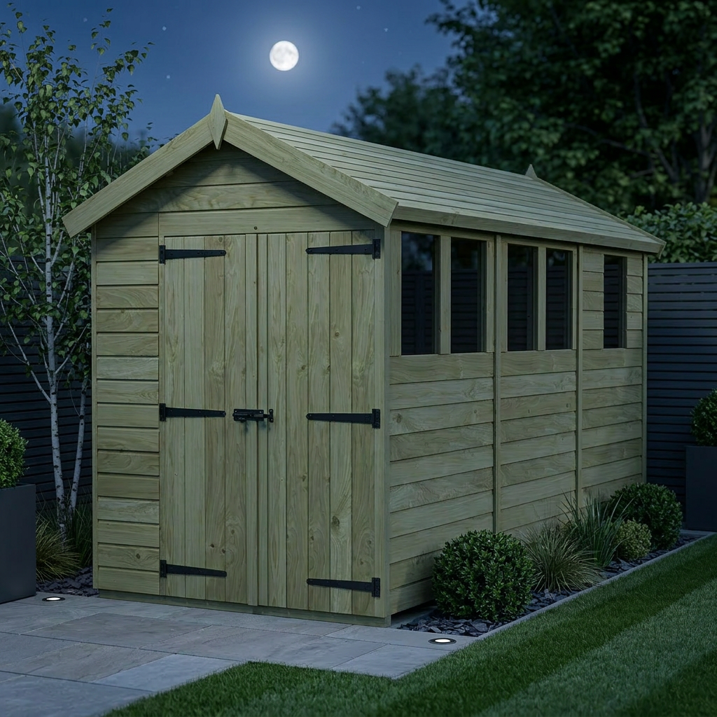 6 x 13 Apex Shed (Double Door, With Windows) - view 2