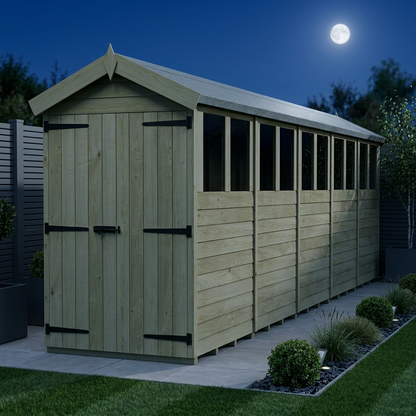 4 x 20 Apex Shed (Double Door, With Windows) - view 2