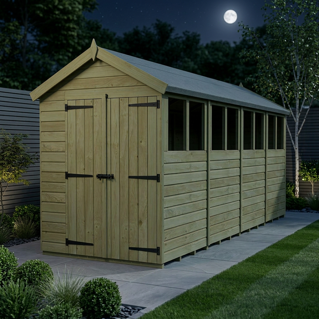 7 x 20 Apex Shed (Double Door, With Windows) - Apex Shed